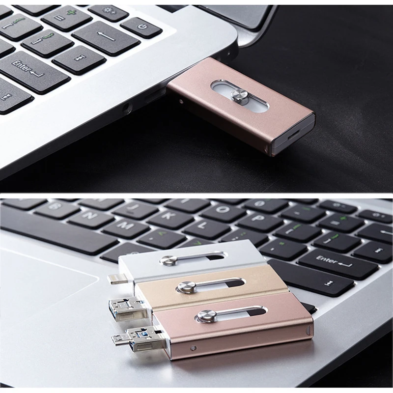 USB флеш накопитель для iPhone 7 8 6 Plus ipad металлический HD карта памяти двойного