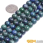 Круглый Малахитовый Азурит Лазурит, бусины для изготовления ювелирных изделий, нитка 15 дюймов, для изготовления браслетов, ожерелий, ювелирных изделий, свободные бусины 6 мм, 8 мм, 10 мм
