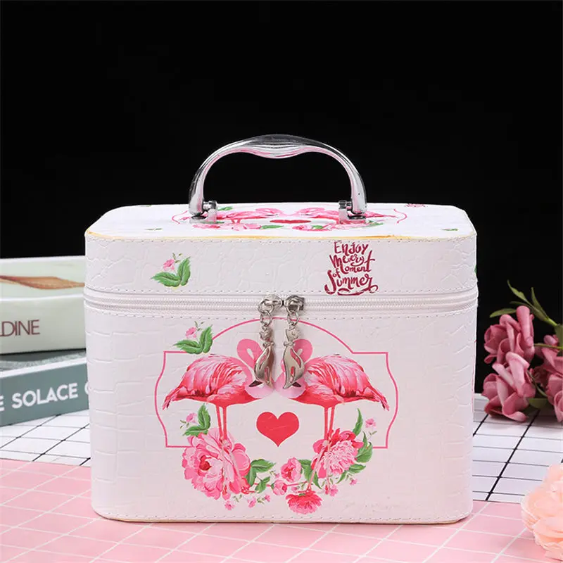 3 шт./набор органайзер для макияжа с рисунком фламинго косметичка путешествий