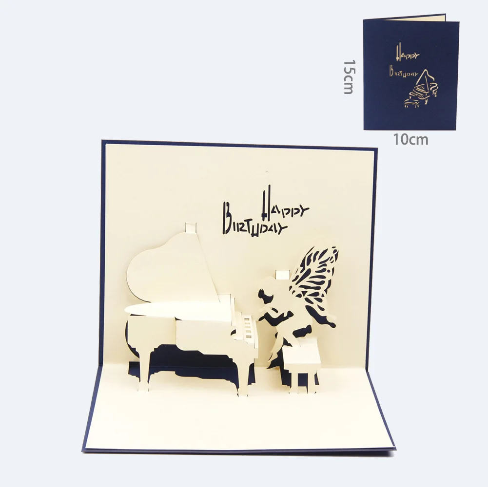 1 предмет Поздравительные открытки Пианино музыка Бумага Вырезка карты