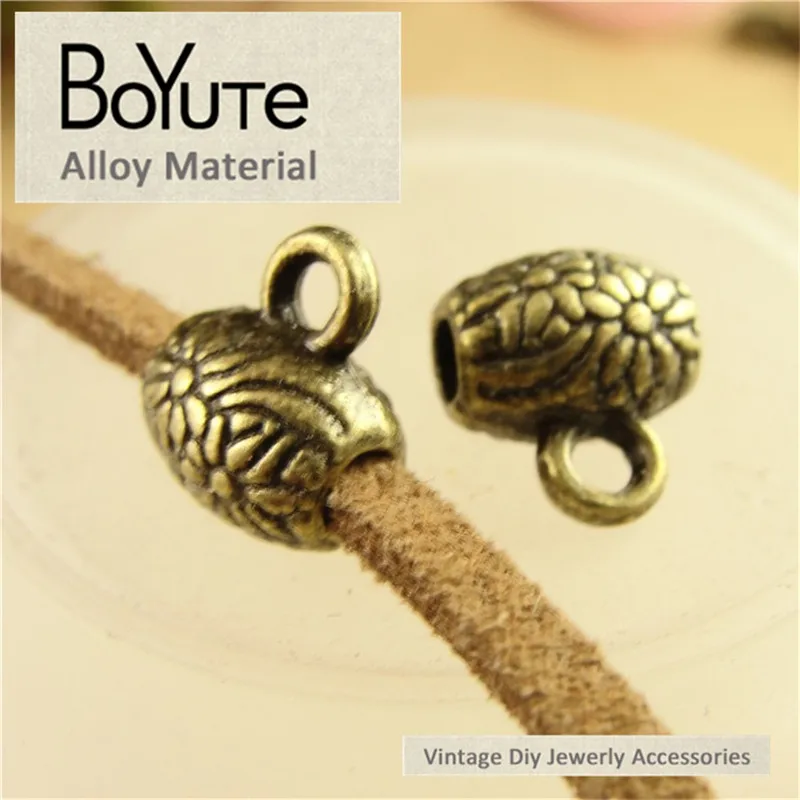 

BoYuTe (100 Pieces/Lot) 9*10MM Zinc Alloy Materials Antique Bronze Silver Plated Vintage Bracelet Beads Diy Jewelry Makings