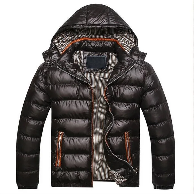Fashion Parkas Men Russia Hot Winter Jackets Men Glossy Parkas Men Padded Coats Thick Cotton Outwear Asia Size M-5XL