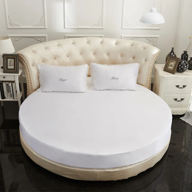 white thin fitted Домашний текстиль мыть шелк Круглый установлены простыни 3 шт./компл. круг резиновая простыни 200*200 см, 220*220 см кровать юбка крышка Сгущает х/б - Цвет: white thin fitted