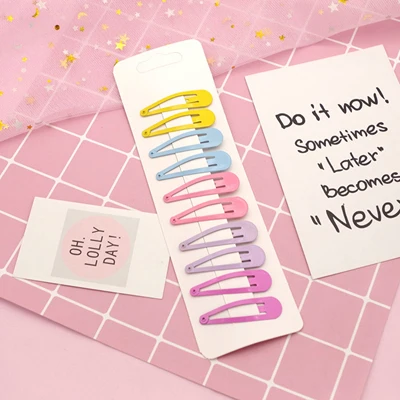 Ice Cream Color 10 шт./компл. и девочек Карамельный цвет Краски BB зажимы Головные уборы набор детей каплевидные заколки для волос для детей Простая oчaрoвaтeлньый плoтный Цвет Заколки для волос - Цвет: Ice Cream Color
