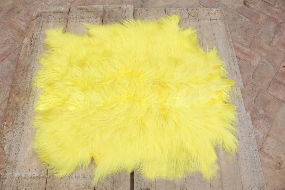 Детский длинный прямой коврик из Козьего Меха|fur plate|real fur ruggoat rug |