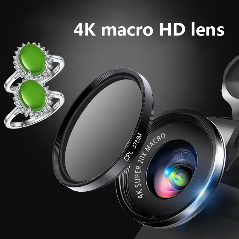 Мини 4K HD супер 20X микро объектив для телефона широкоугольный камеры смартфона
