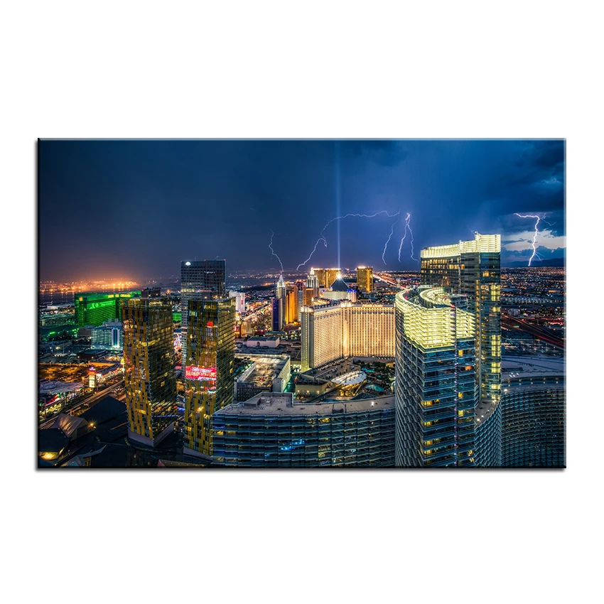 Картина маслом большого размера Лас Вегас настенная живопись Декор для гостиной