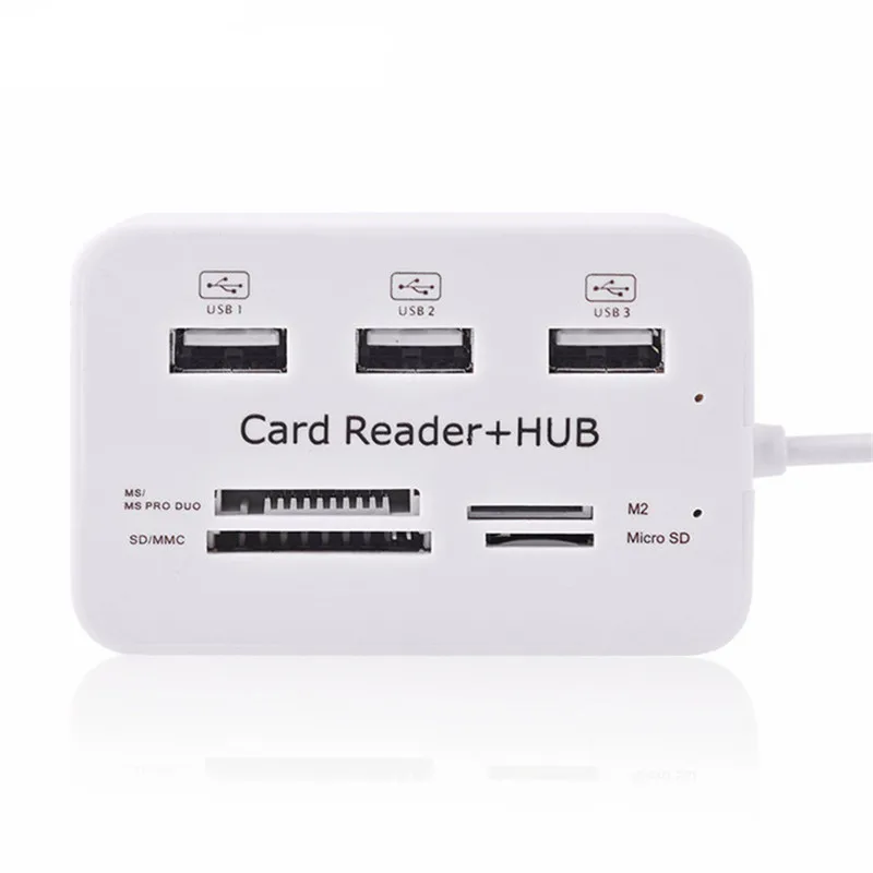 3 порта USB 2 0 хаб + TF MS M2 SD/MMC кард-ридер конвертер Многофункциональный