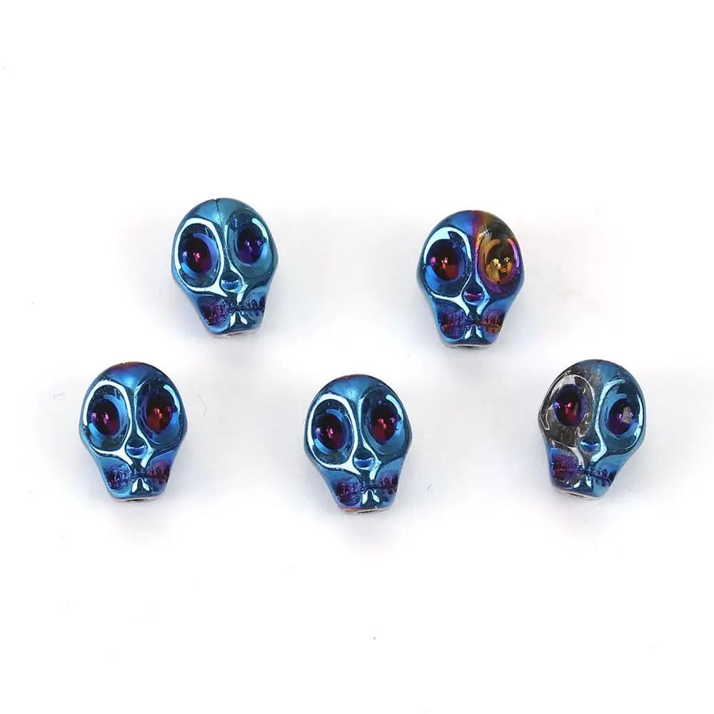 DoreenBeads стеклянные бусины череп в случайном порядке около 10 мм(3/") x 8 мм(3/8"), отверстие: около 1,2 мм, 1 упаковка(около 40 шт./упаковка - Цвет: 11