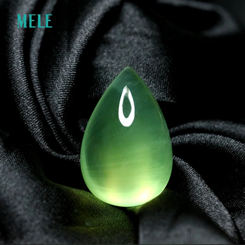 

Top quality Australia natural prehnite for jewelry making,pear cut 27.4X18X11mm 38.6ct loose gemstone,use for luxury jewelry