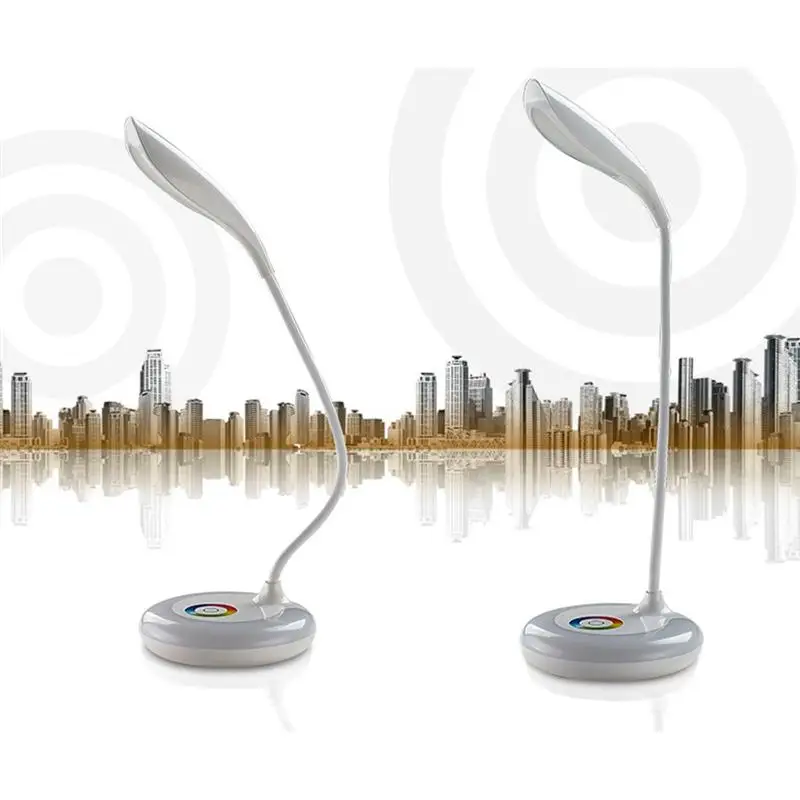 USB Перезаряжаемые dimmable настольная лампа сенсорный 256 Цвета изменение Гусенек |