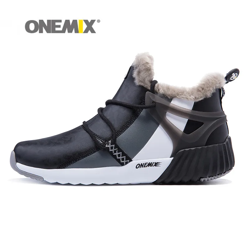Onemix/мужские зимние ботинки Замшевые кожаные кроссовки Уличная теплая прочная