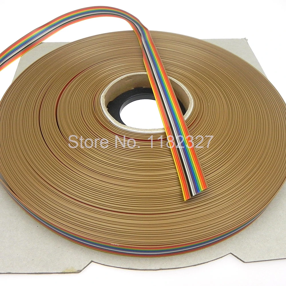 (5 м/лот) 1 27 мм Шаг 14 MANIER Pin Platte Kleur Regenboog Lint Kabel Draad Gestrand Geleider Voor PCB ленточный