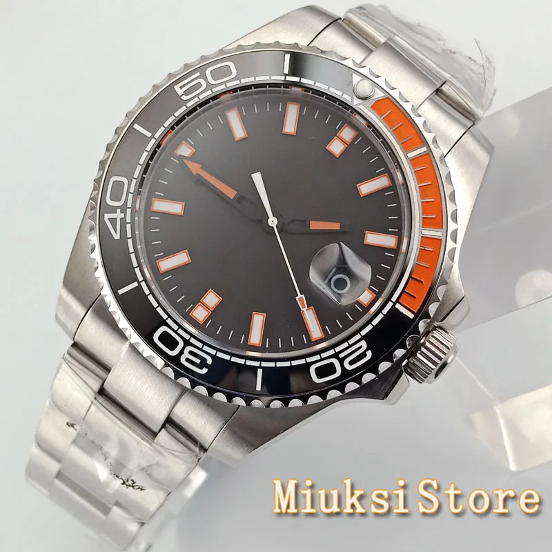 Bliger 43mm automatic men's luxury mechanical watch date window waterproof Sapphire glass stainless steel bracelet Gift | Наручные