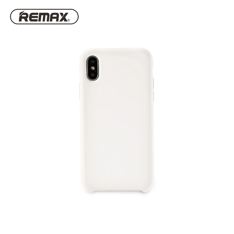 REMAX Elegant Liquid Silicone Phone Case for IPhone X Plain Absolute Protection Anti-oil Back Cover Fibre Lining Bag |