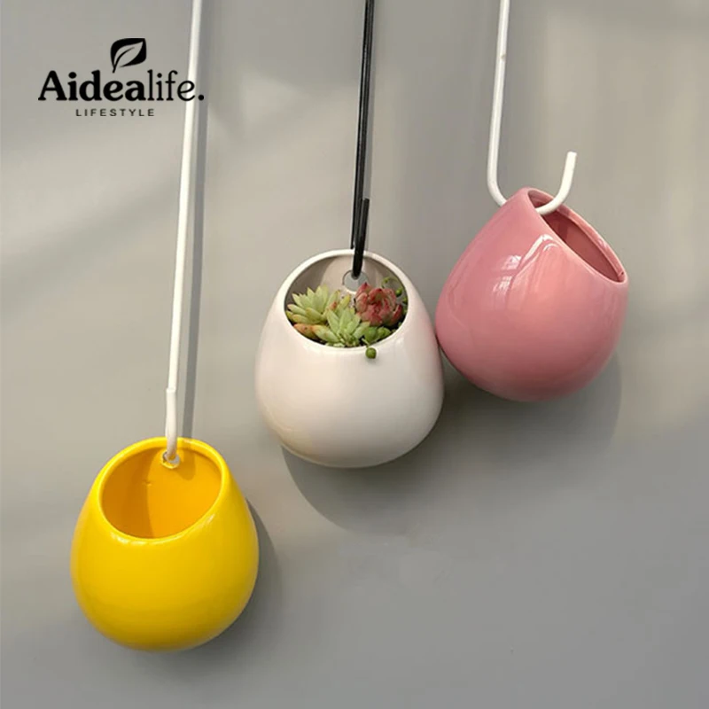 кашпо подвесные на стену горшки для суккулентов керамические цветов ваза конфет