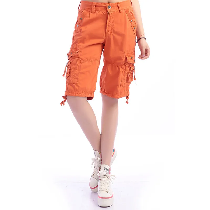 Женские Мешковатые брюки карго синие повседневные в стиле милитари с множеством