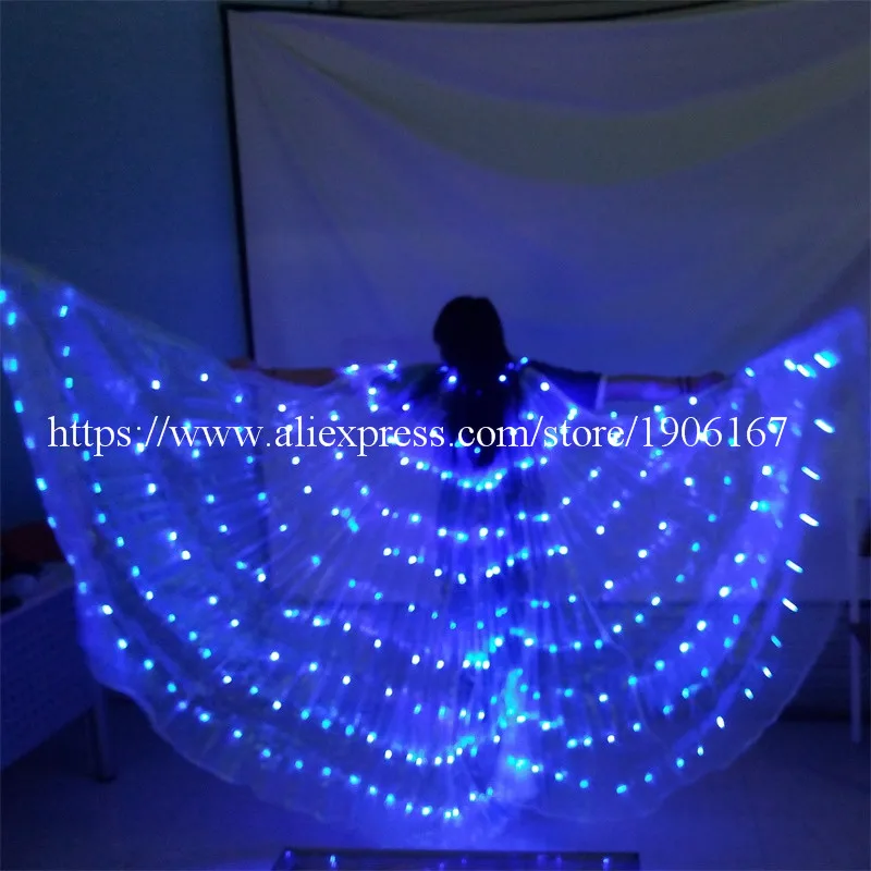 Модное синее светодиодное светящееся платье для вечерние накидка одежда со