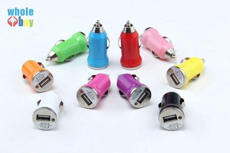 Цветное автомобильное зарядное устройство Mini USB для iPhone X 8Plus 8 7Plus 7 6s 6 IPod ITouch HTC Samsung