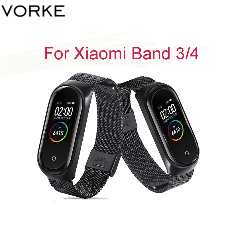 Vorke VKS4 Mi band 4 ремешок из металлической нержавеющей стали для Xiaomi Band Ремешок