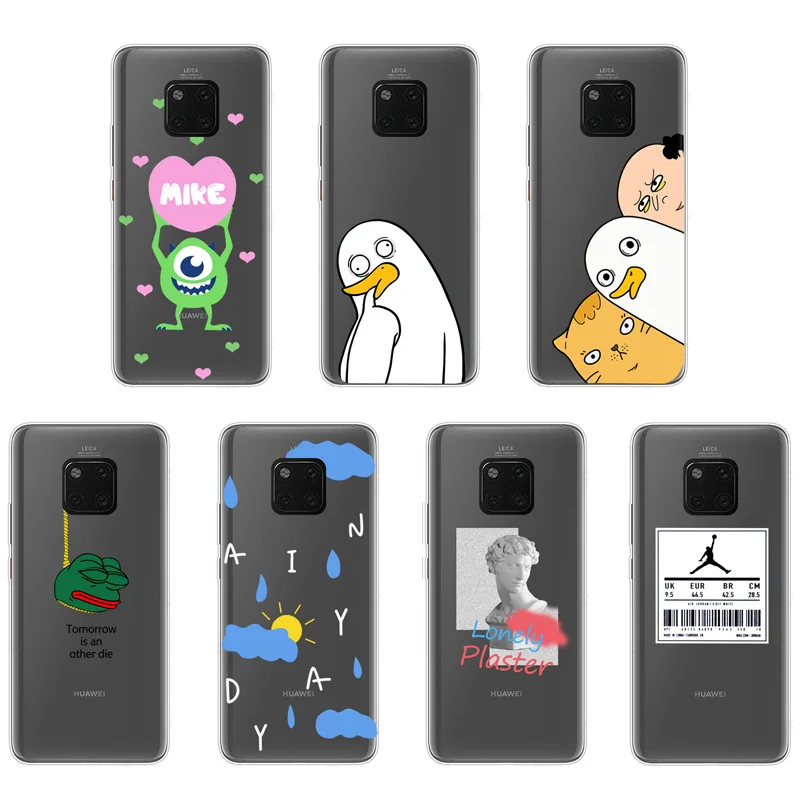 Милый ТПУ чехол для Huawei Mate 20 10 Pro Lite X мягкий прозрачный силиконовый Защитный