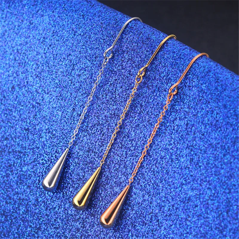 Серьги гвоздики женские из нержавеющей стали с длинными