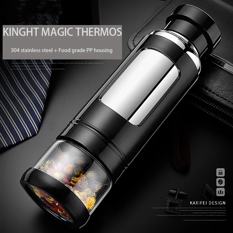500 мл Термос Knight Magic, портативная вакуумная колба с чайной заваркой, бутылки для воды, для чая, для спорта на открытом воздухе, высокое качество, Волшебная бутылка