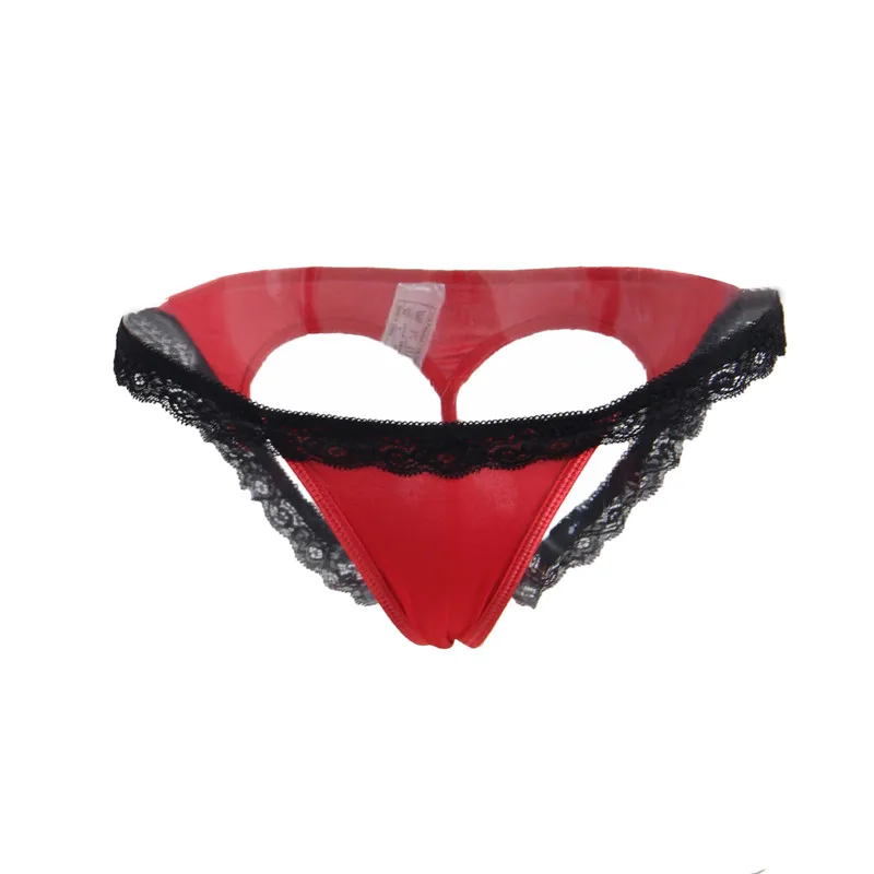 Comeondear Tanga Женские сексуальные стринги Женское нижнее белье открытая спина плюс размер кружевные трусики женские стринги красные черные трусы 3XL PB5106 - Цвет: Red Panty