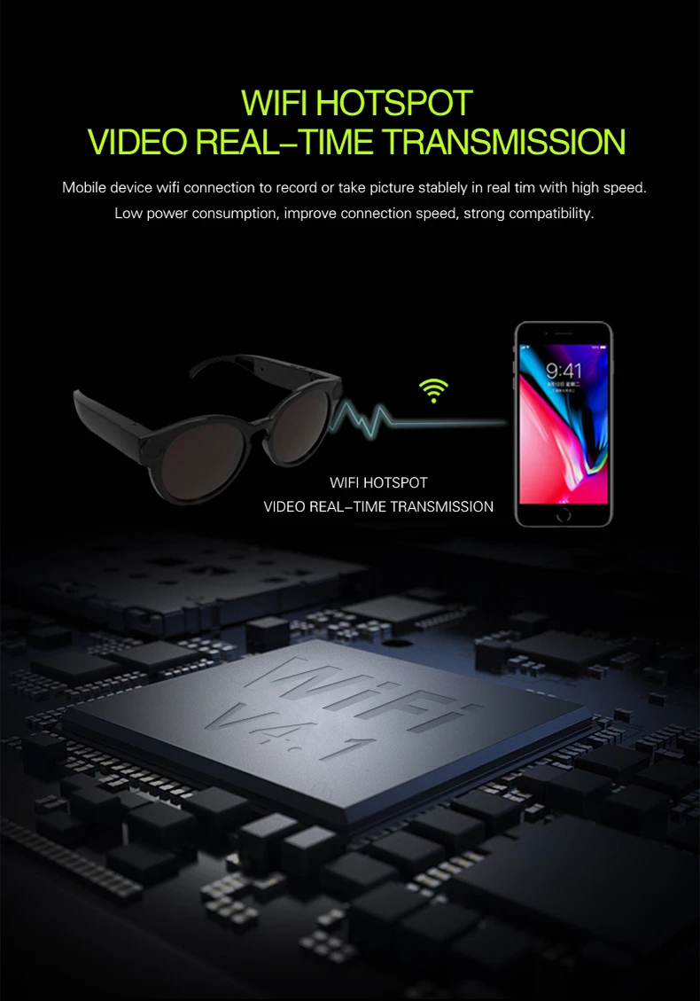 Full HD 1080P умные очки спортивные DV WiFi камера для IOS Android в режиме реального времени мини солнцезащитные очки камера видеокамера