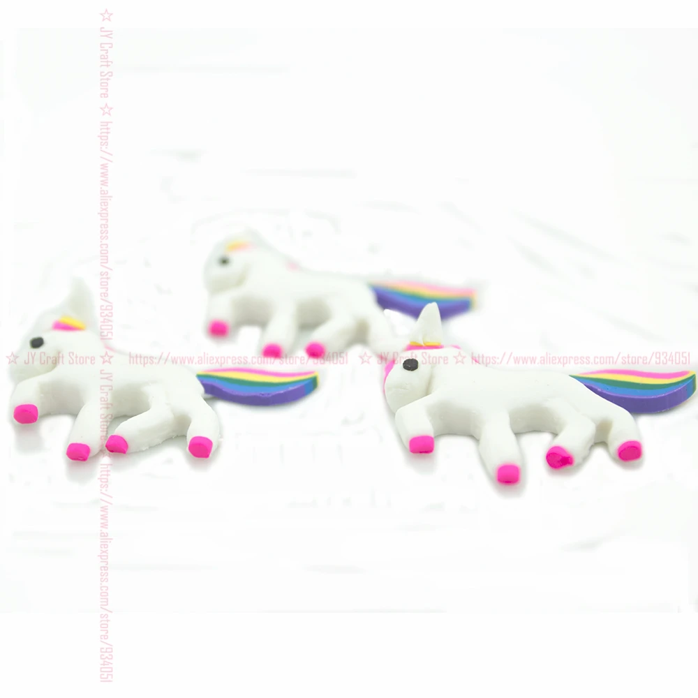 20 шт. ручной работы радужные единороги из полимерной глины шармы единорог с