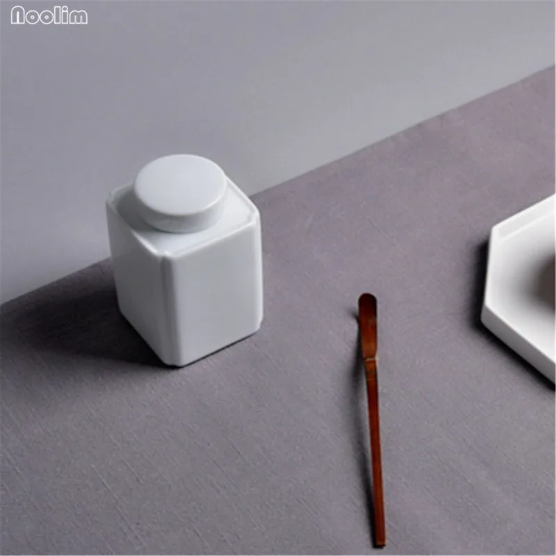 Ноолим Цзиндэчжэнь Селадон канистры белый фарфор чай Caddy конфеты кофе хранения