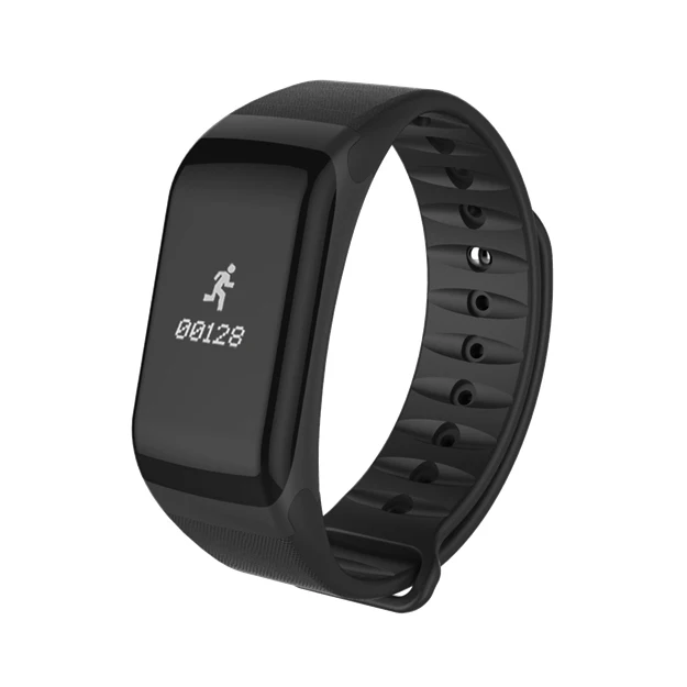 Черный LUOKA фитнес-трекер Браслет пульсометр умный Браслет F1 Smartbracelet кровяное давление с шагомером браслет - Цвет: Черный