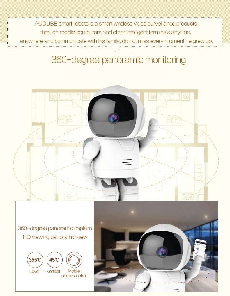 A180 беспроводной робот Wi-Fi камера IP P2P CCTV Cam детский монитор наблюдения HD H.264130MP объектив ИК ночного видения для Android или IOS