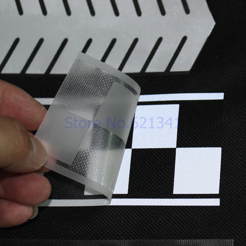 

M05 High Visibility Safely Silver Reflective DIY Tape Iron On Fabric Clothes Heat Transfer Vinyl Film 2" Choose Lenght