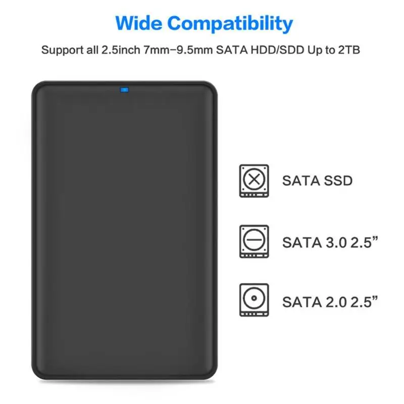 2,5 дюйма USB 3,0 SATA чехол для SSD, HDD Внешний твердотельный жесткий диск коробка высокоскоростной 2,5 ''HDD коробка для 7 мм/9,5 мм твердотельный диск