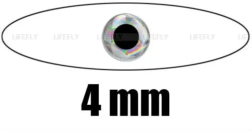 

4mm 3D Silver / Wholesale 1200 Soft Molded 3D Holographic Fish Eyes, Fly, Jig, Lure, Craft