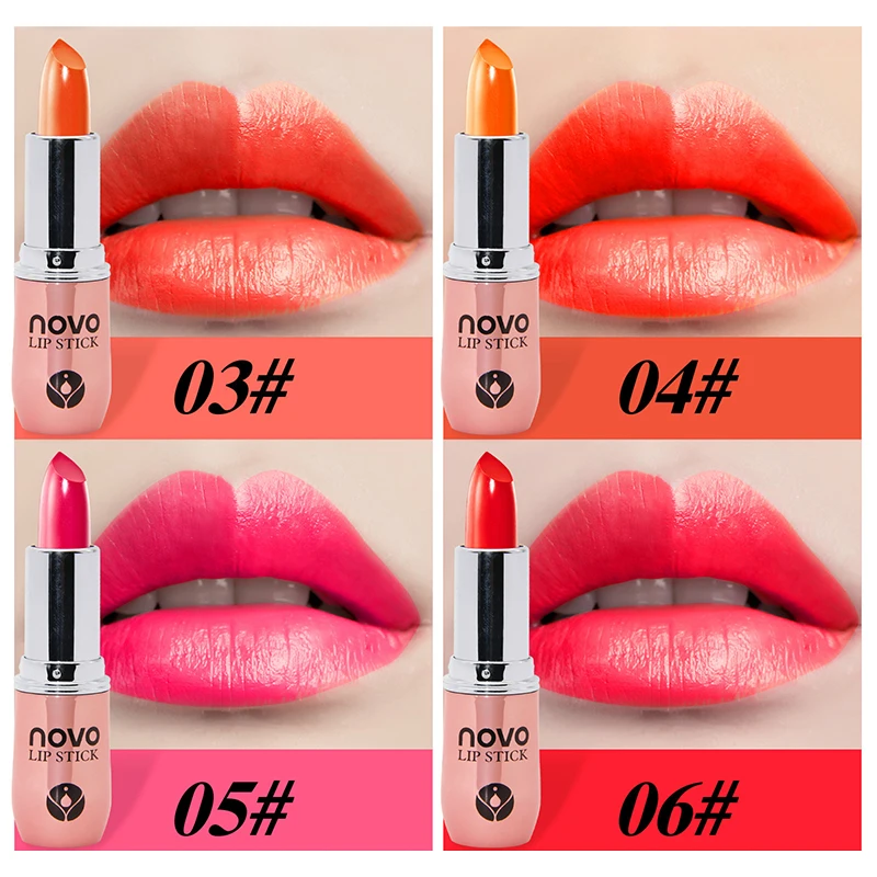NOVO Brand Cosmetic Hydrating Nutritious Lipstick Pigment Tint Creamy Lip Sticks Waterproof No Wrinkle Student Girl Balm |