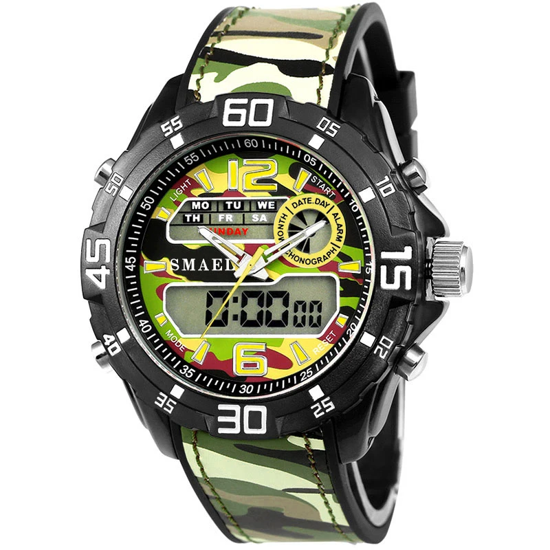 Часы SMAEL мужские армейские кварцевые спортивные с двойным дисплеем|wristwatch