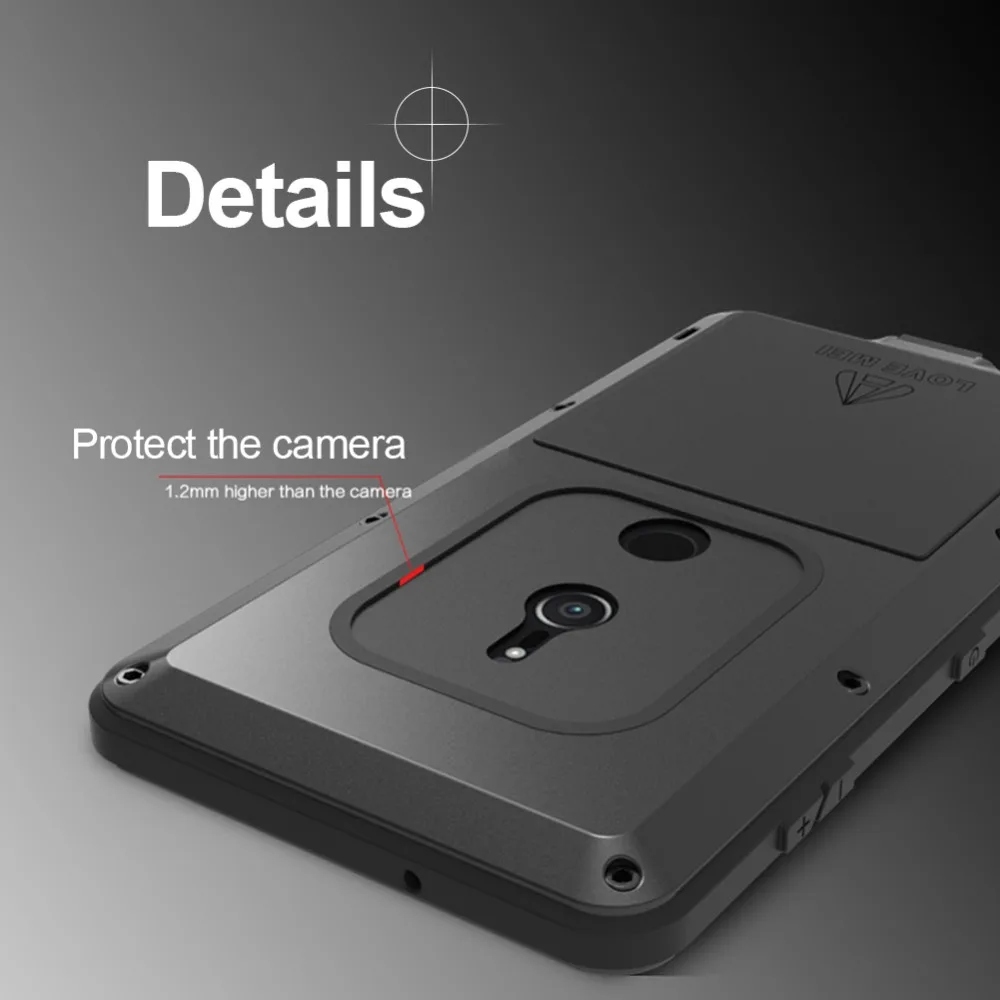 Чехол для телефона Feitenn Heavy Duty противоударный алюминиевый чехол из закаленного стекла Sony XZ2|Бамперы| |