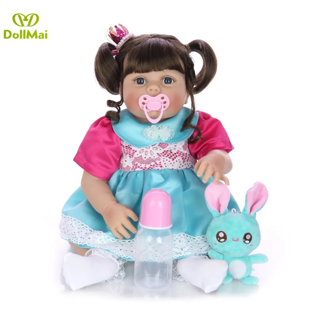 55 см полный силиконовые для новорожденных девочек куклы Baby Alive младенец