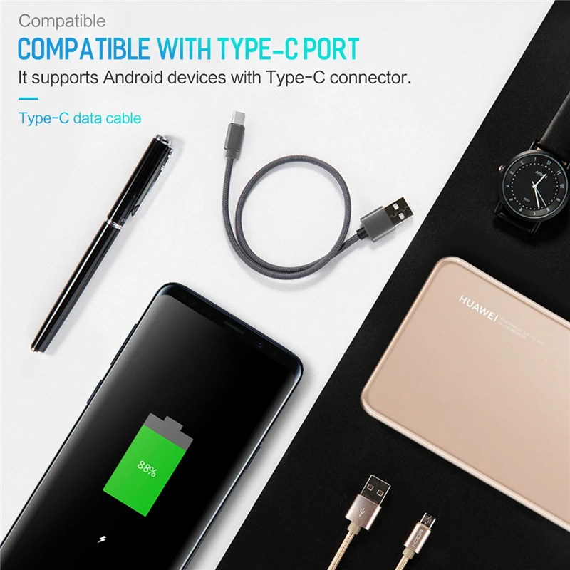 ROCK usb type C кабель металлический быстрой зарядки type-C для Xiaomi samsung Galaxy S9 S8 Note 8 OnePlus