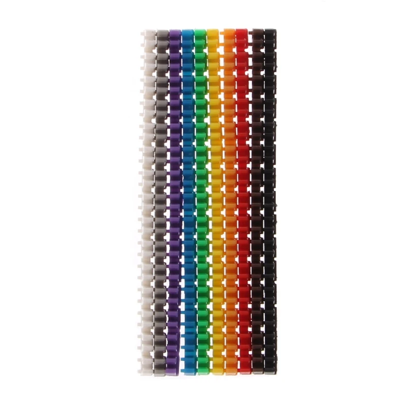 

150 Pcs Cable Markers Colourful C-Type Marker Number Tag Label For 2-3mm Wire