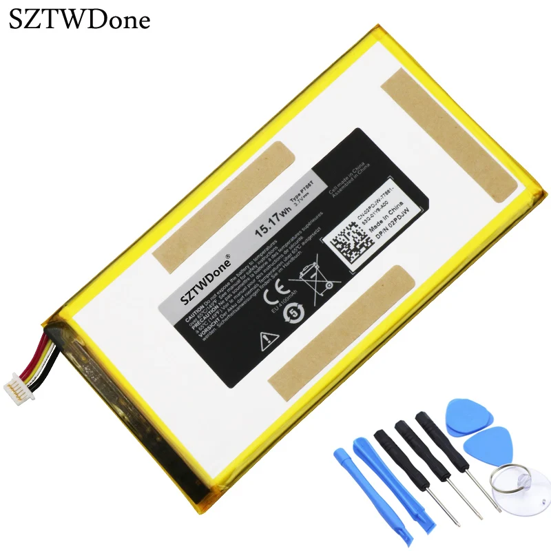Sztwdone P706T планшет батарея для ноутбука DELL Venue 7 3730 Venue 8 3830 T02D T01C T02D002 T02D001 0CJP38 02 pdjw 3,7 v 15.17wh