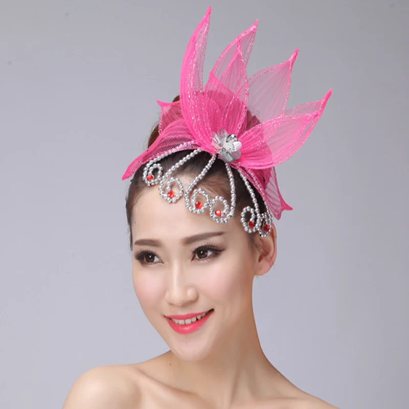 Танцевальная головной убор с цветочным узором туфли на квадратном каблуке