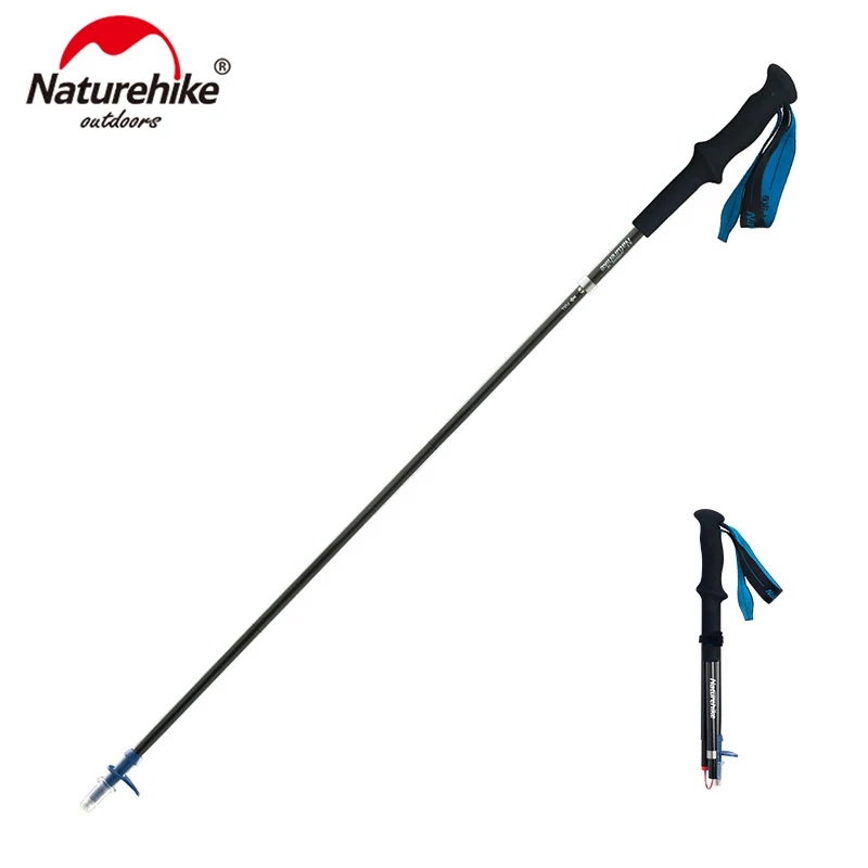 Naturehike Ultralight 4-sections  Foldable Adjustable Trekking Poles Carbon Fiber Walking Hiking Sticks NH18D020-Z