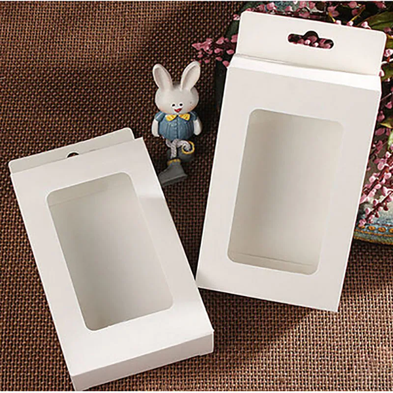 30 шт./лот белый/из черного картона с прозрачным окном отверстие для подвешивания