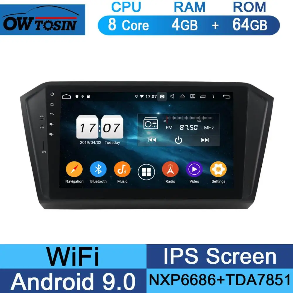 64G 10," ips 8 Core 4G+ 64G Android 9,0 автомобильный dvd-радиоплеер gps для VW PASSAT B8 Magotan DSP CarPlay попугай BT - Цвет: 64G