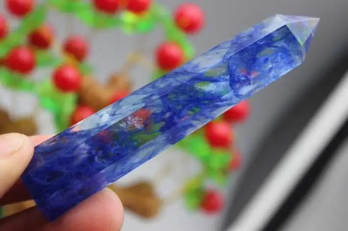 45g 1pcs new Pretty Blue Quartz Crystal single Terminated Wand Healing | Дом и сад