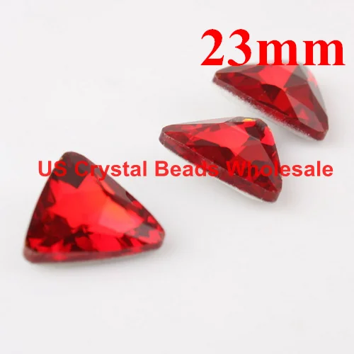 

Free shipping! Wholesale 23mm 50pcs/lot 4727 triangle shape crystal fancy stone glass bling red colour F3613