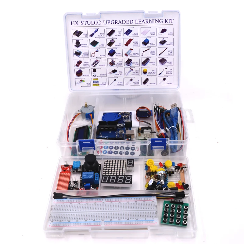Модернизированная версия стартового набора UNO R3 для Arduino UNO R3 с набором для обучения, поставляется в коробке